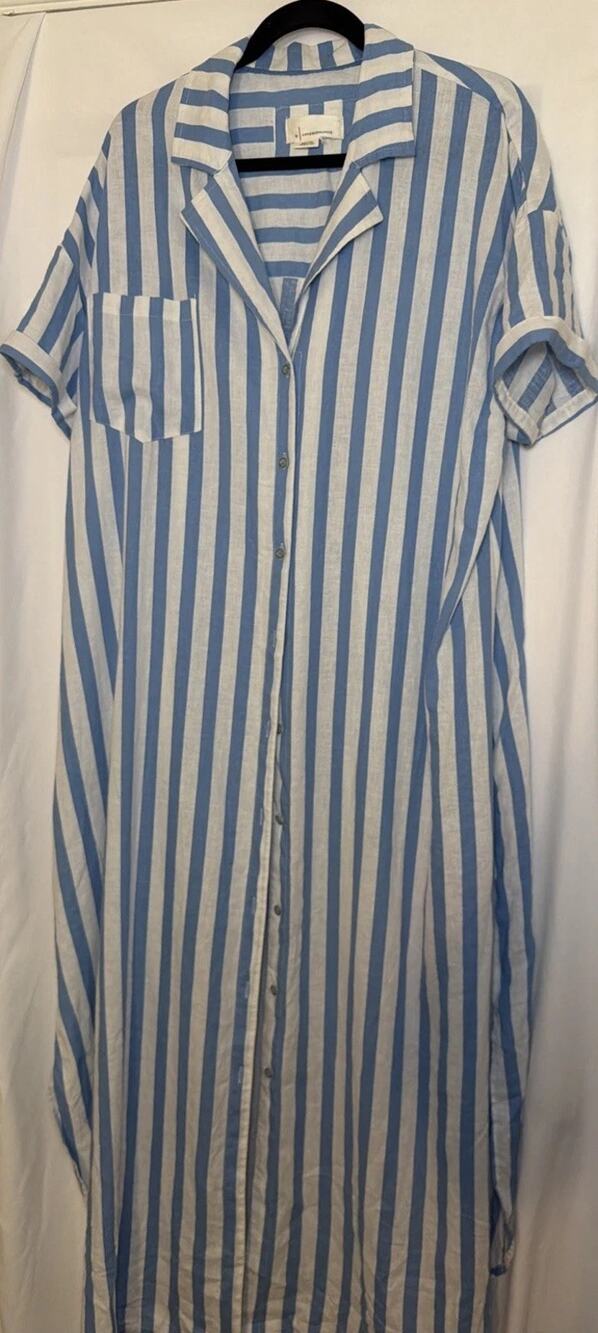 Anthropologie Blue Dress/Swim Cover size Large